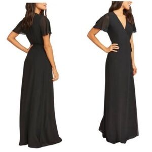 ShowMeYourMumu Noelle Flutter Sleeve Wrap Dress / Gown - Like New